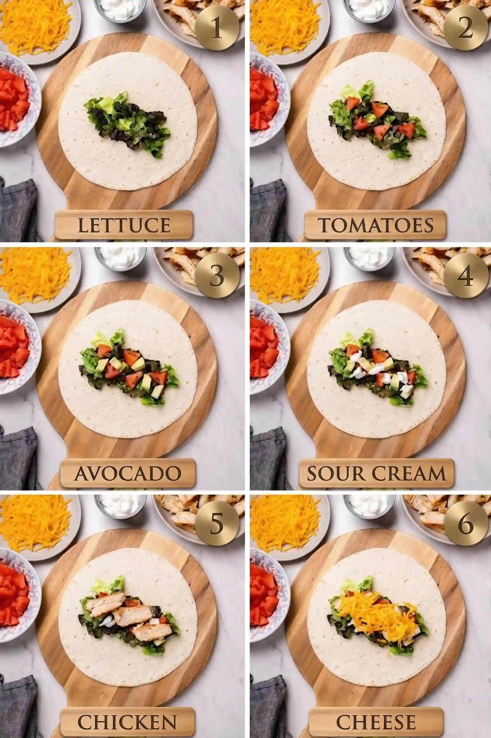 Chicken Avocado Wrap Recipe Steps Step by step healthy chicken avocado wrap recipe - shred chicken, mix avocado filling, assemble wraps