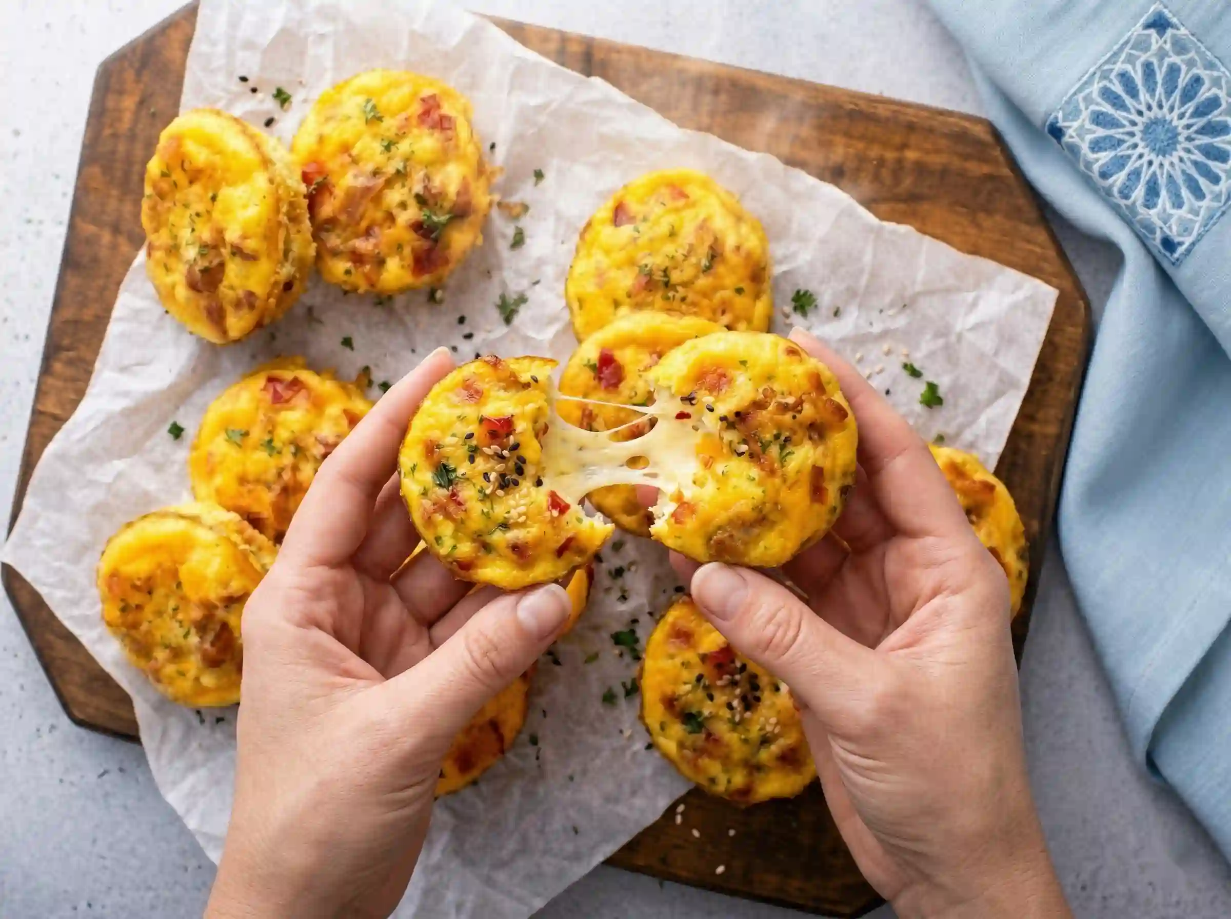 real woman hands holding starbucks egg bites copycat warm steam