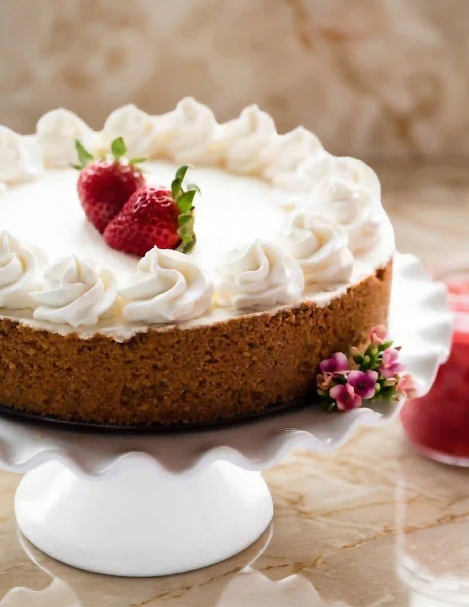 no bake cheese cake presentation Easy no bake cheesecake topped with fresh berries and whipped cream