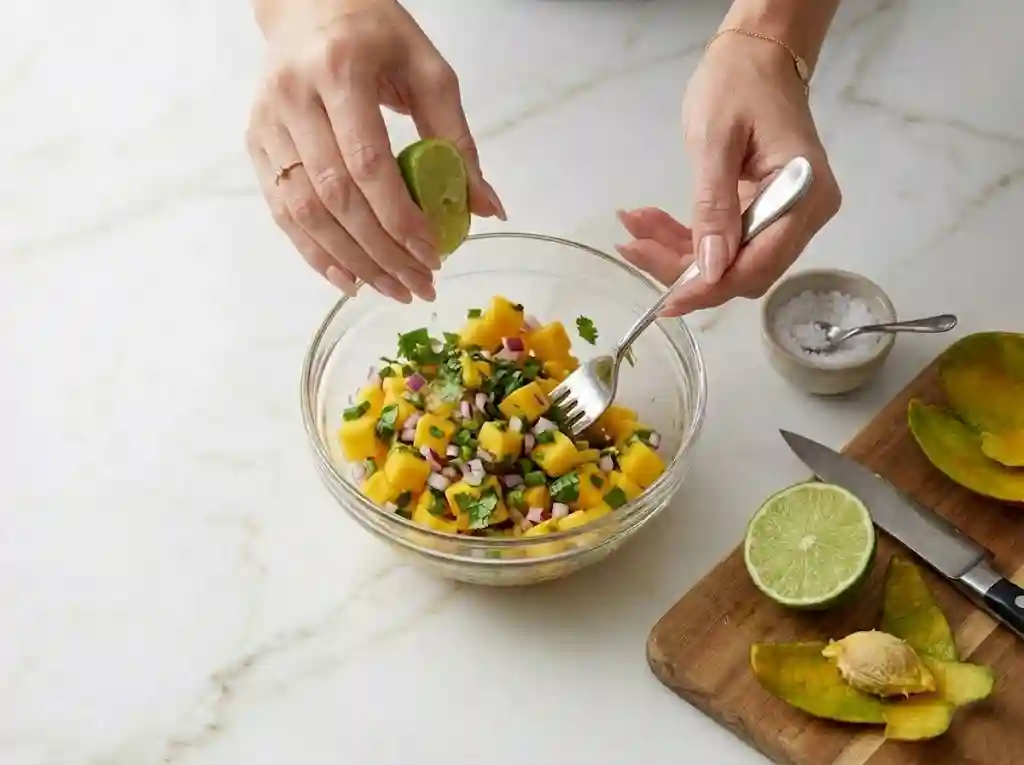 Healthy Air Fryer Honey Lime Chicken RECIPE IMAGE : MANGO SALSA