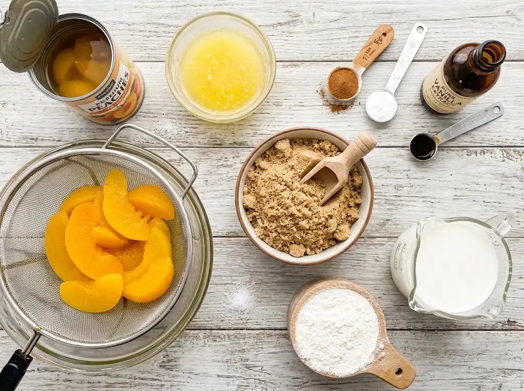 canned peach cobbler list ingrediant