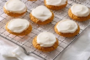 Pumpkin Cookies with Cream Cheese Frosting